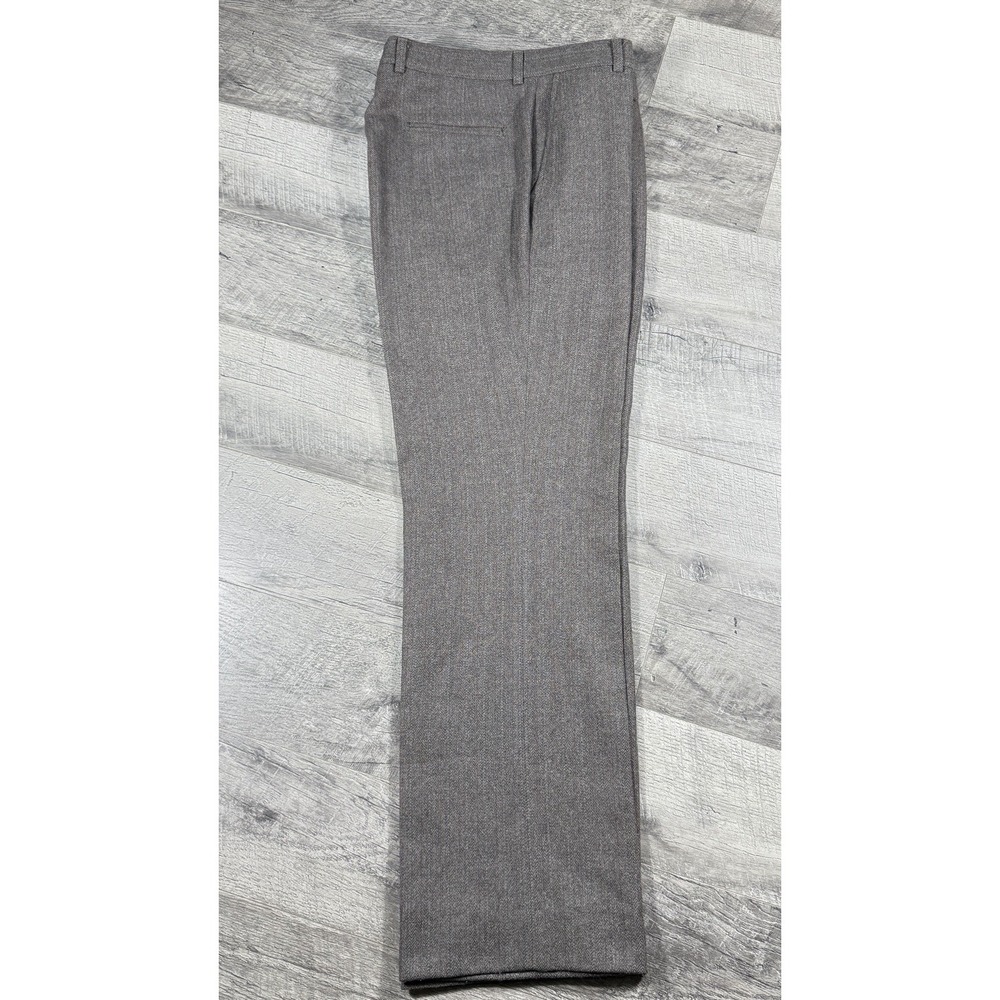 VNTG 70's Herringbone Bootcut Bell Bottom Wool Slacks Talon Zip 38X33 Rockabilly